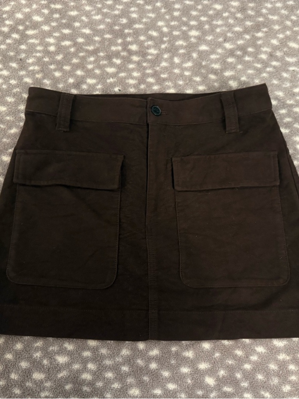 Madewell Dark Brown Mini Skirt with Front Patch Pockets